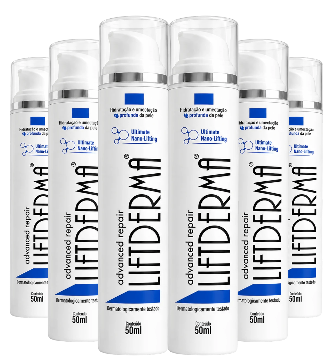 Kit com seis potes de Liftderma Advanced Repair